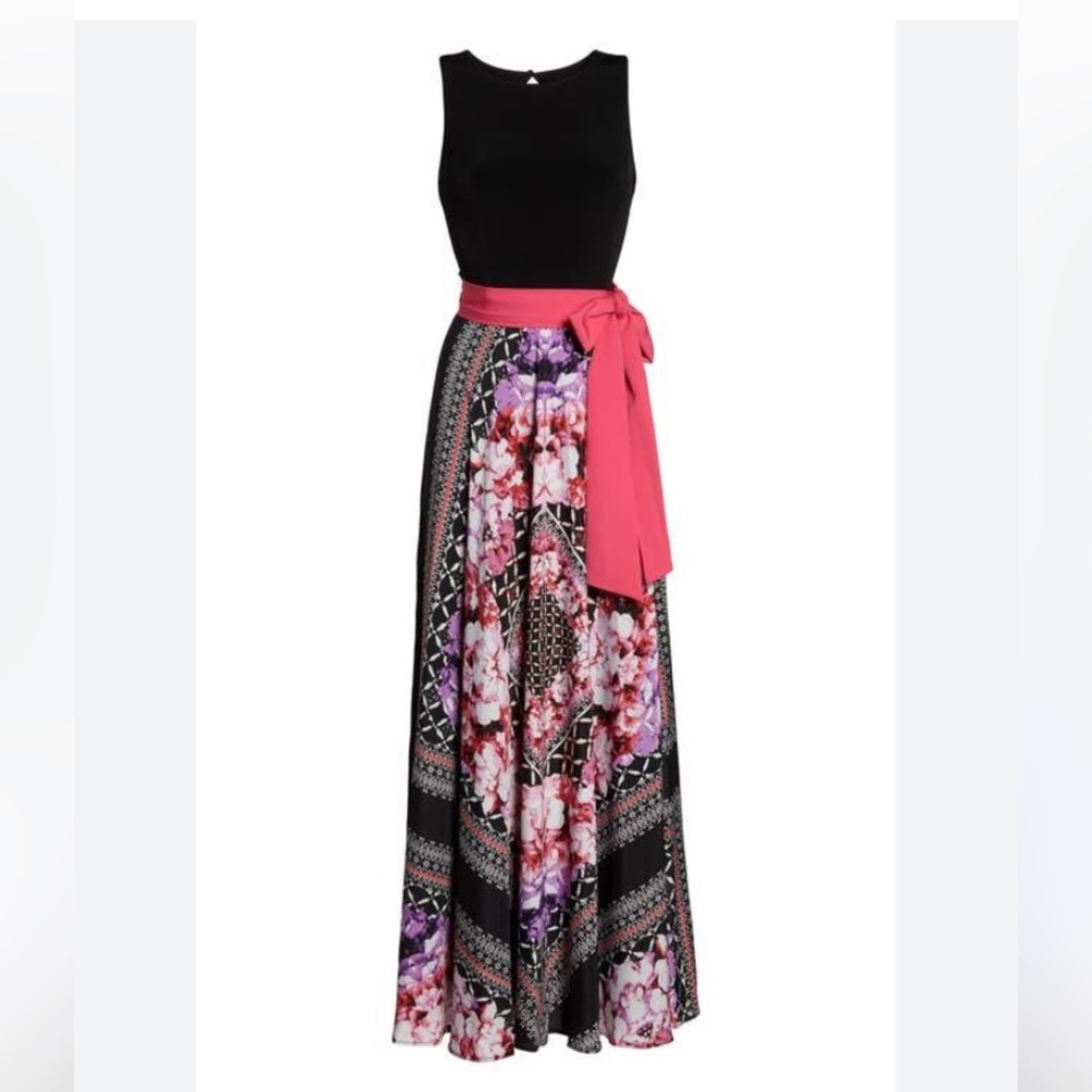 Eliza J Women's dress- Black and Pink Floral - Picture 2 of 11